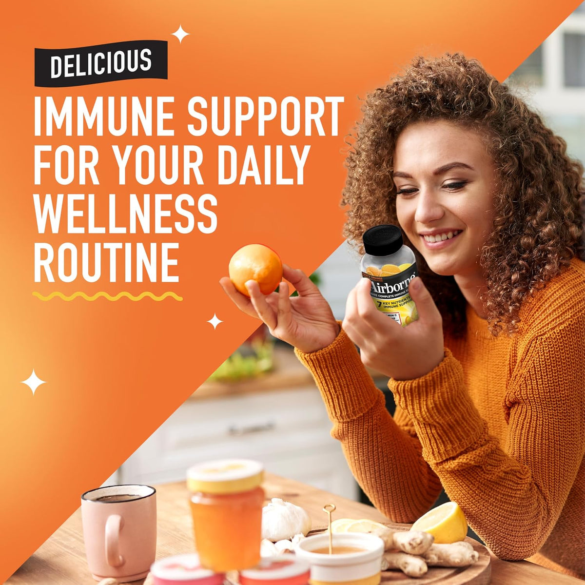 Airborne Immune Support Gummies, Zesty Orange, 63 Gummies - görsel 5