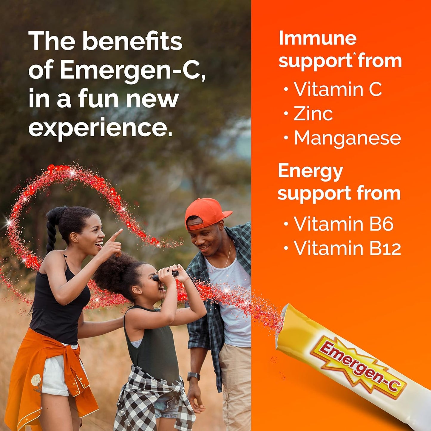 Emergen-C Kidz Crystals, Sparkly Strawberry, Immune Support Supplement with Vitamin C, B Vitamins, Zinc and Manganese - 28 Stick Packs - görsel 4