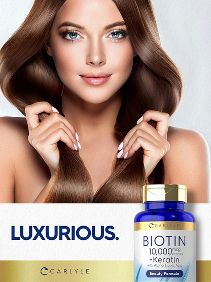Carlyle Biotin 10,000µg with Keratin - 150 Capsules