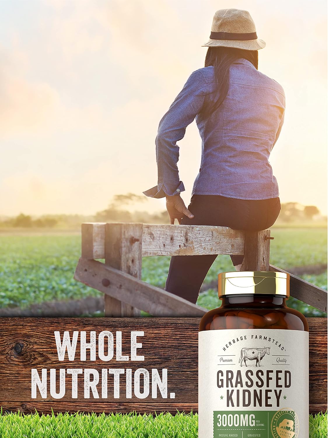 Carlyle Grass Fed Beef Kidney Supplement – 3000mg, 200 Capsules - görsel 5