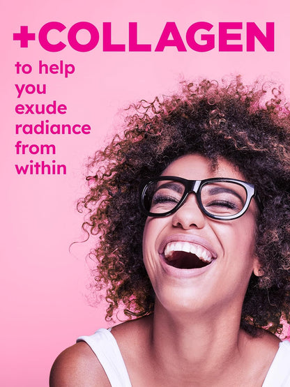 PINK Multivitamin Gummies for Women - Non-GMO, Gluten-Free, with Collagen & Biotin - Mixed Berry