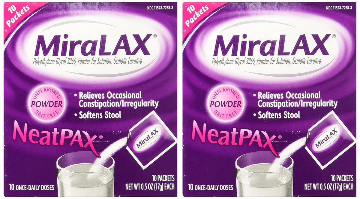 MiraLAX Single Dose Sachets, 0.5 oz, 10 Sachets (Pack of 2) - görsel 2