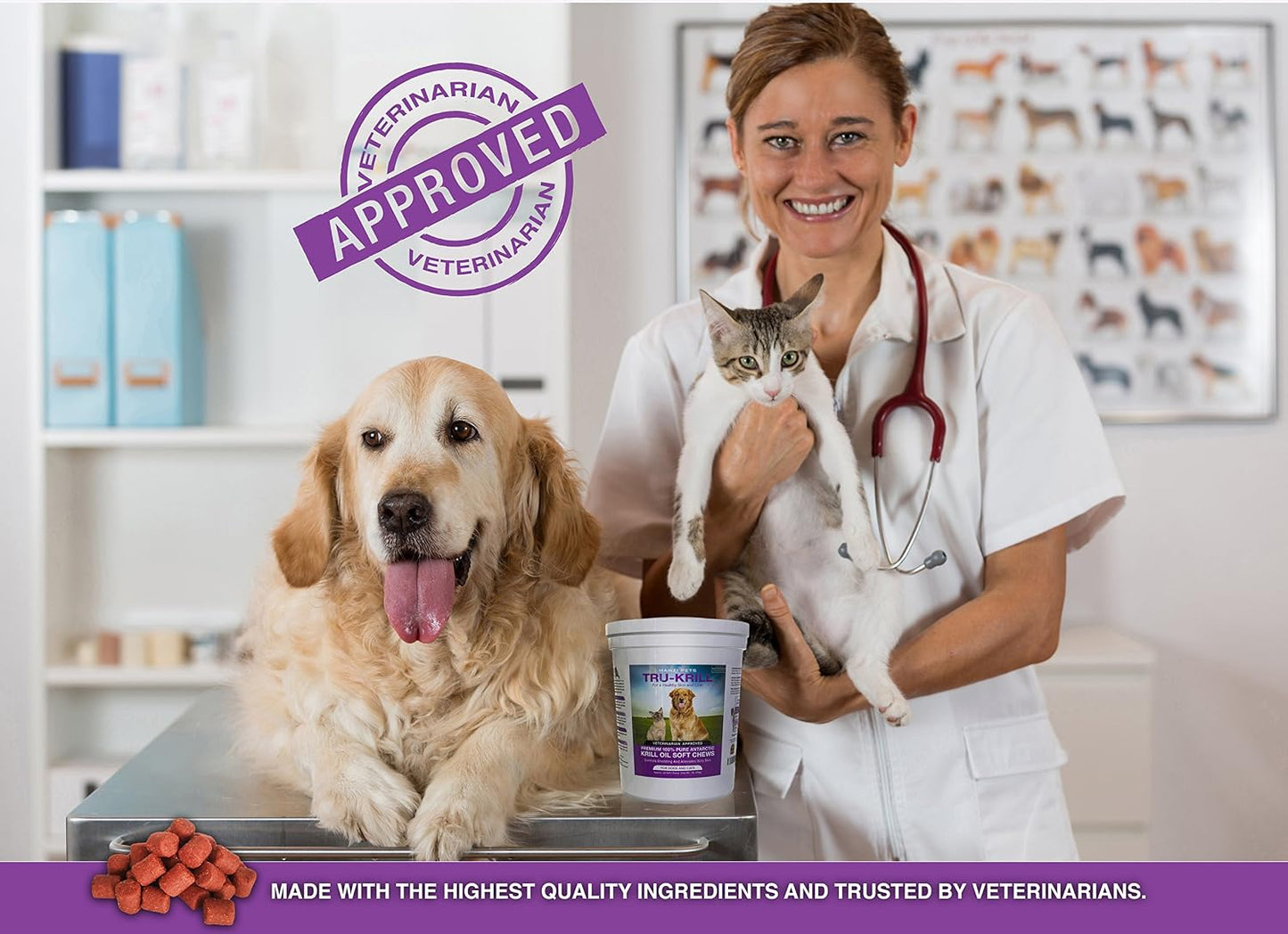 Premium Antarctic Krill Oil Soft Chews for Dogs - Omega-3, Astaxanthin, Vitamin E - 60 Chews - görsel 4
