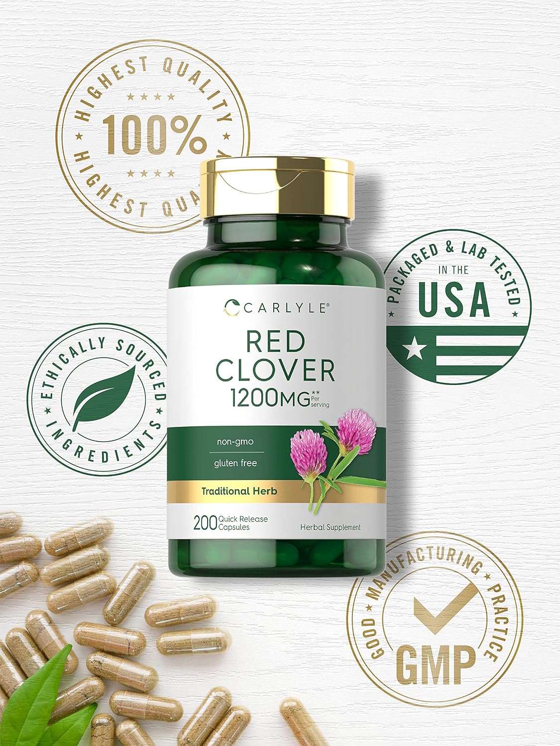 Carlyle Red Clover Capsules, 200 Count - görsel 5