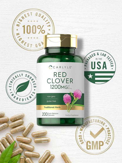 Carlyle Red Clover Capsules, 200 Count