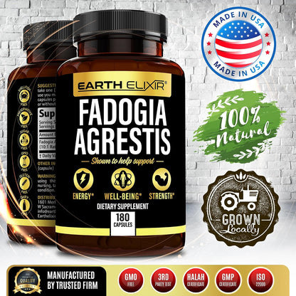 Earth Elixir Fadogia Agrestis Supplement - 900mg, 180 Capsules (3-Month Supply)