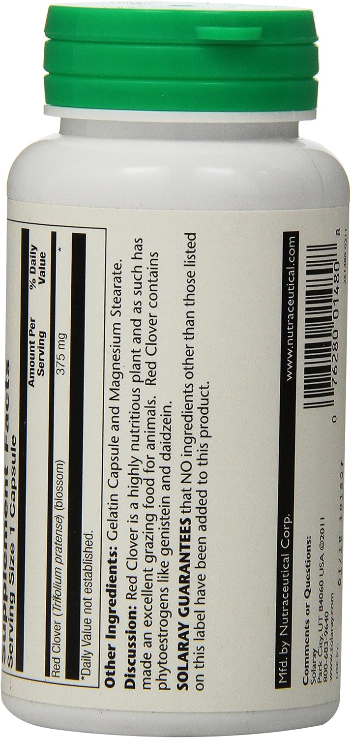 SOLARAY Red Clover 375 mg | Traditional Herbal Support for Women | Non-GMO & Vegan | 100 VegCaps - görsel 3