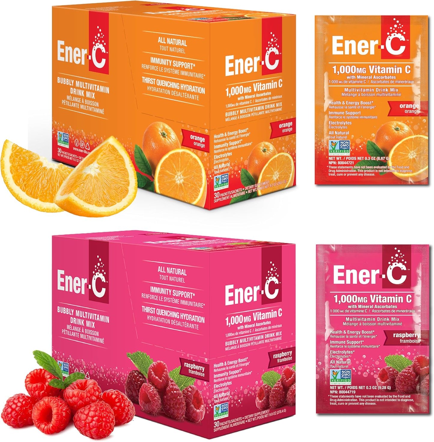 Ener-C Multivitamin Drink Mix - Raspberry (60 Sachets) - görsel 10