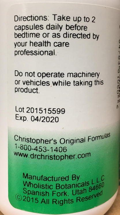 Christopher's Original Formulae Slumber Capsules, Natural Sleep Aid, 100 Vegetarian Capsules