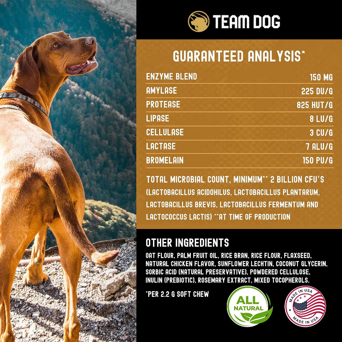 TEAM DOG Probiotic Chews for Dogs | Digestive Enzymes & Probiotics for Gut Health, Skin Support, and Sensitive Stomachs | 120 Chews - görsel 7