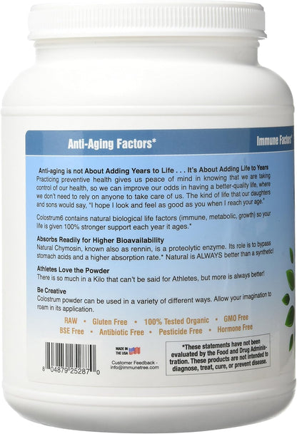 Immune-Tree 100% Pure Bovine Colostrum Powder (Grass-Fed) - 1 kg (661 Servings)