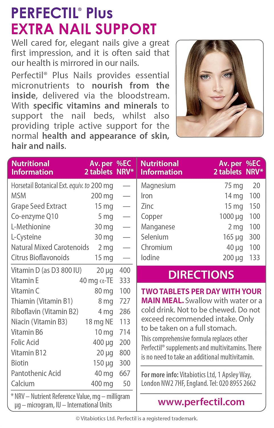 Perfectil Plus Nails Extra Support - 60 Tablets - görsel 5