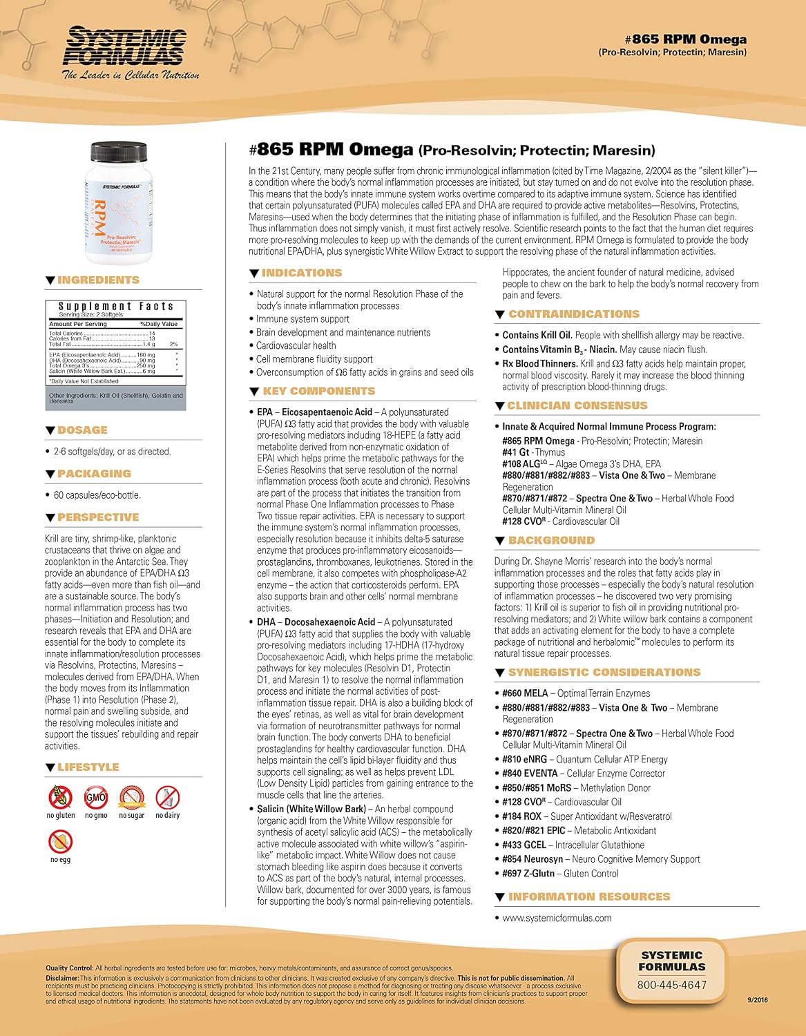Systemic Formulae RPM Pre-Resolvin; Protectin; Maresin - Cardiovascular & Brain Support, 60 Capsules - görsel 2
