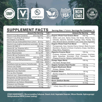 Abundant Earth Whole Food Multivitamin for Women and Men, 90 Capsules (2-Pack)