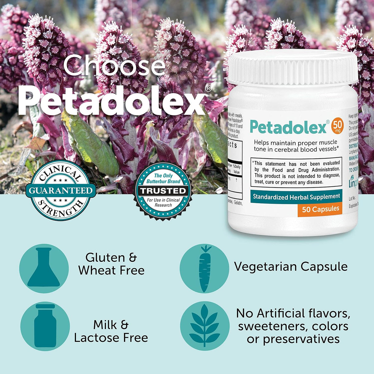Petadolex 50mg Patented PA-Free Butterbur Root Extract – 3 Bottles - görsel 4