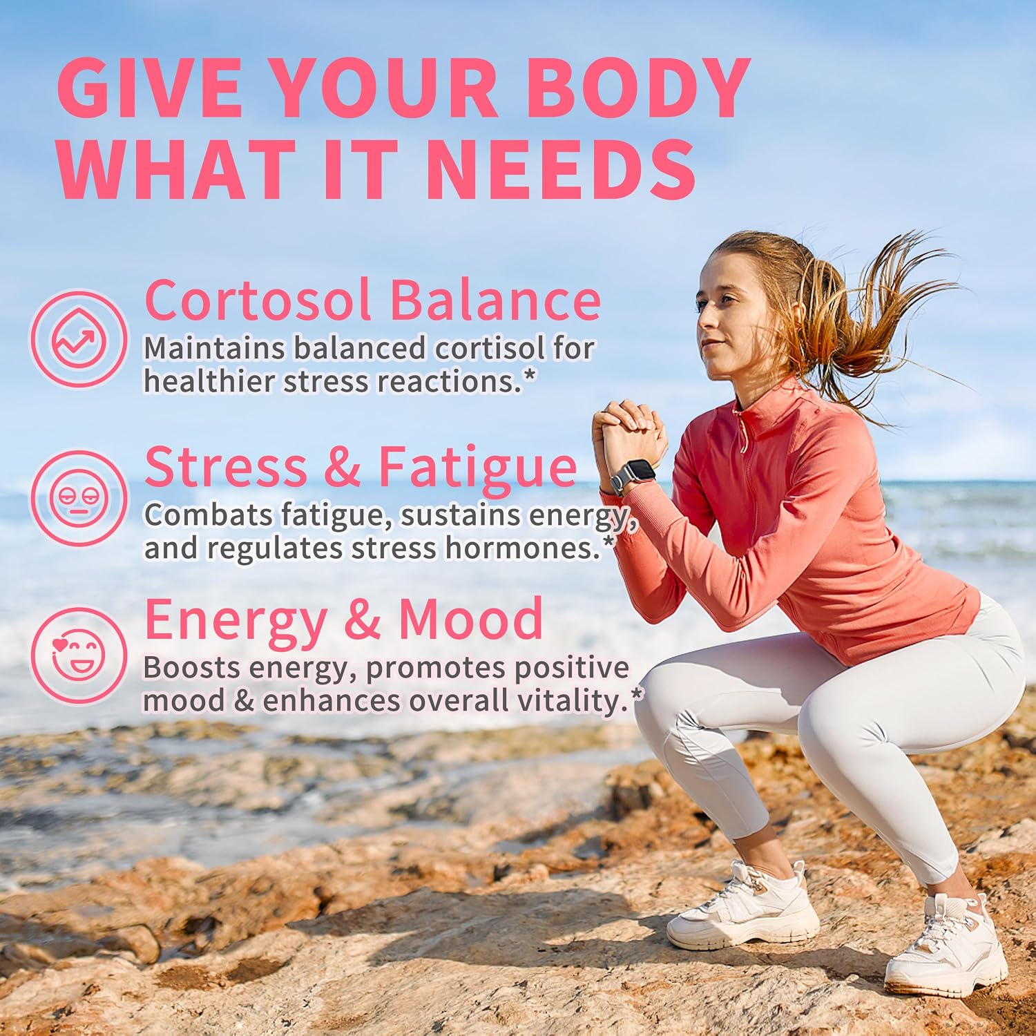 Cortisol Gummies for Women – Ashwagandha, Magnesium, L-Theanine & Rhodiola – Vegan (180 Gummies) - görsel 3