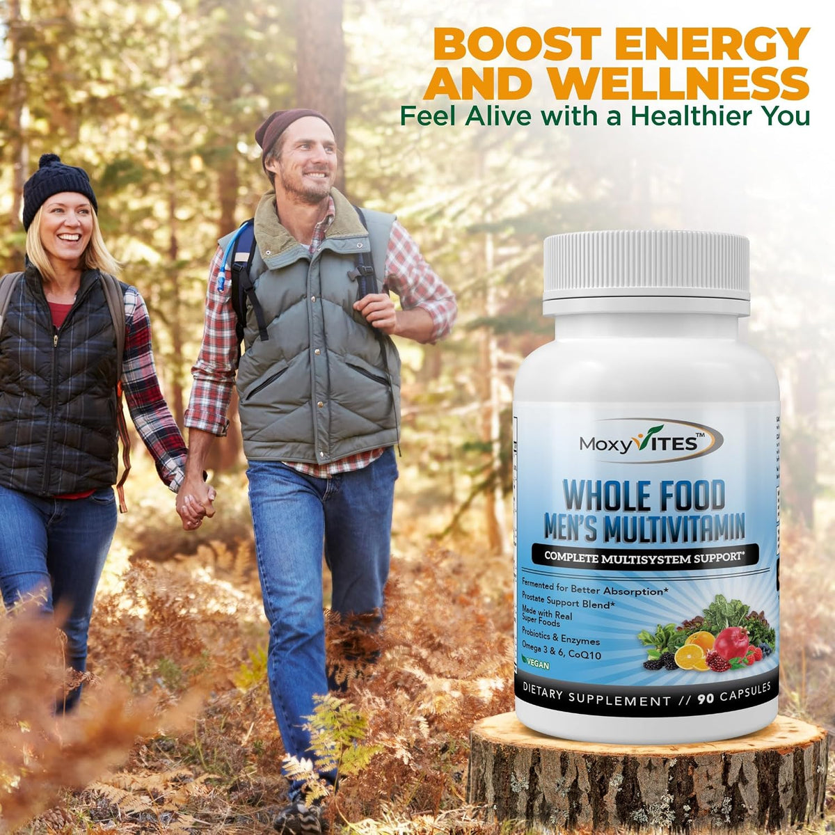 Methylated Men's Multivitamin with 44 Organic Whole Foods & Fermented Nutrients - görsel 7