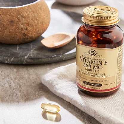 Solgar Vitamin E 268 mg (400 IU), 100 Vegetarian Softgels - Natural Antioxidant, Skin & Immune System Support - Naturally-Sourced Vitamin E - Non-GMO, Vegan, Gluten Free, Dairy Free - 100 Servings