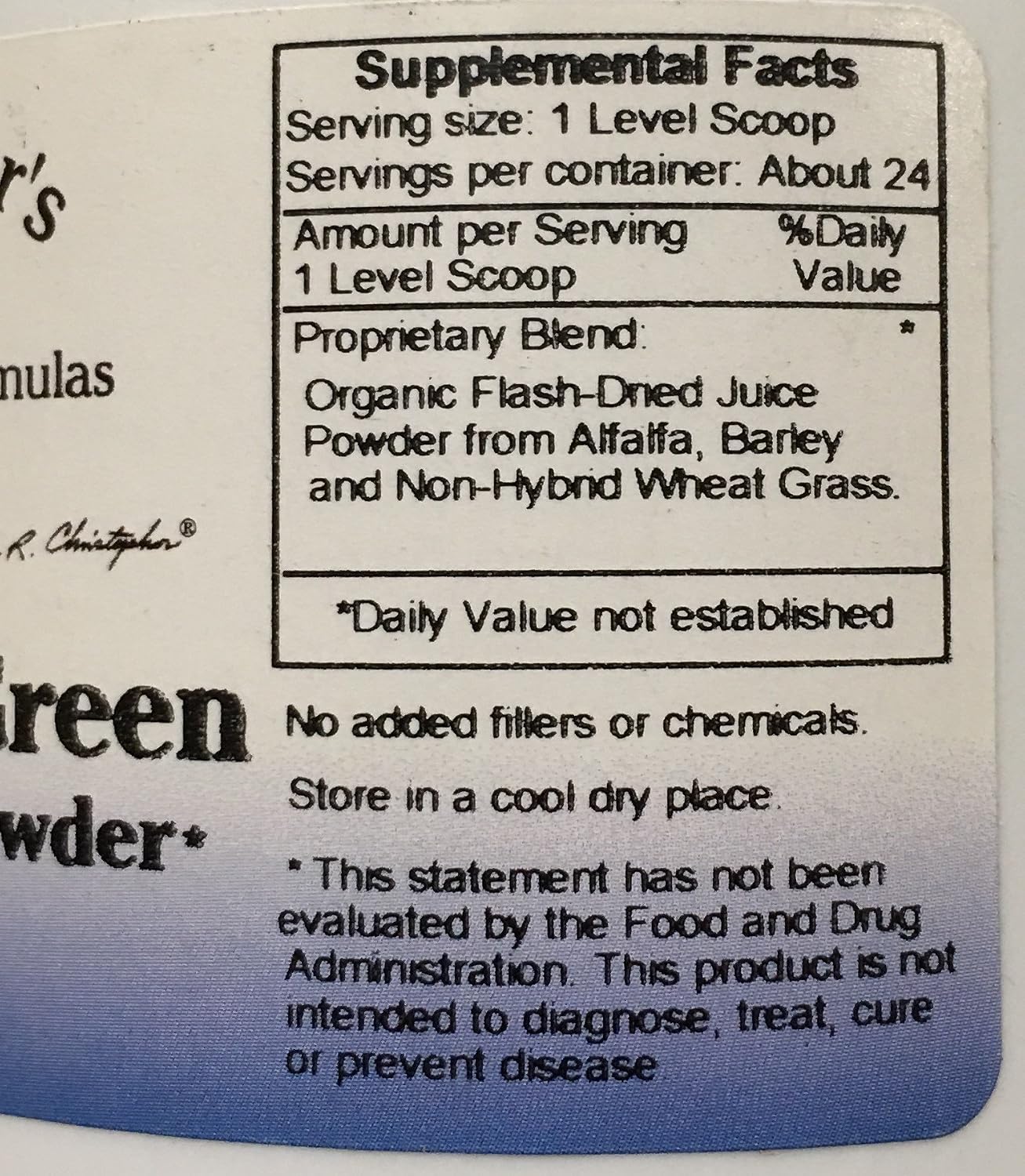Dr. CHRISTOPHER'S Nourish Jurassic Green Powder - 4 oz (113 g) - görsel 3