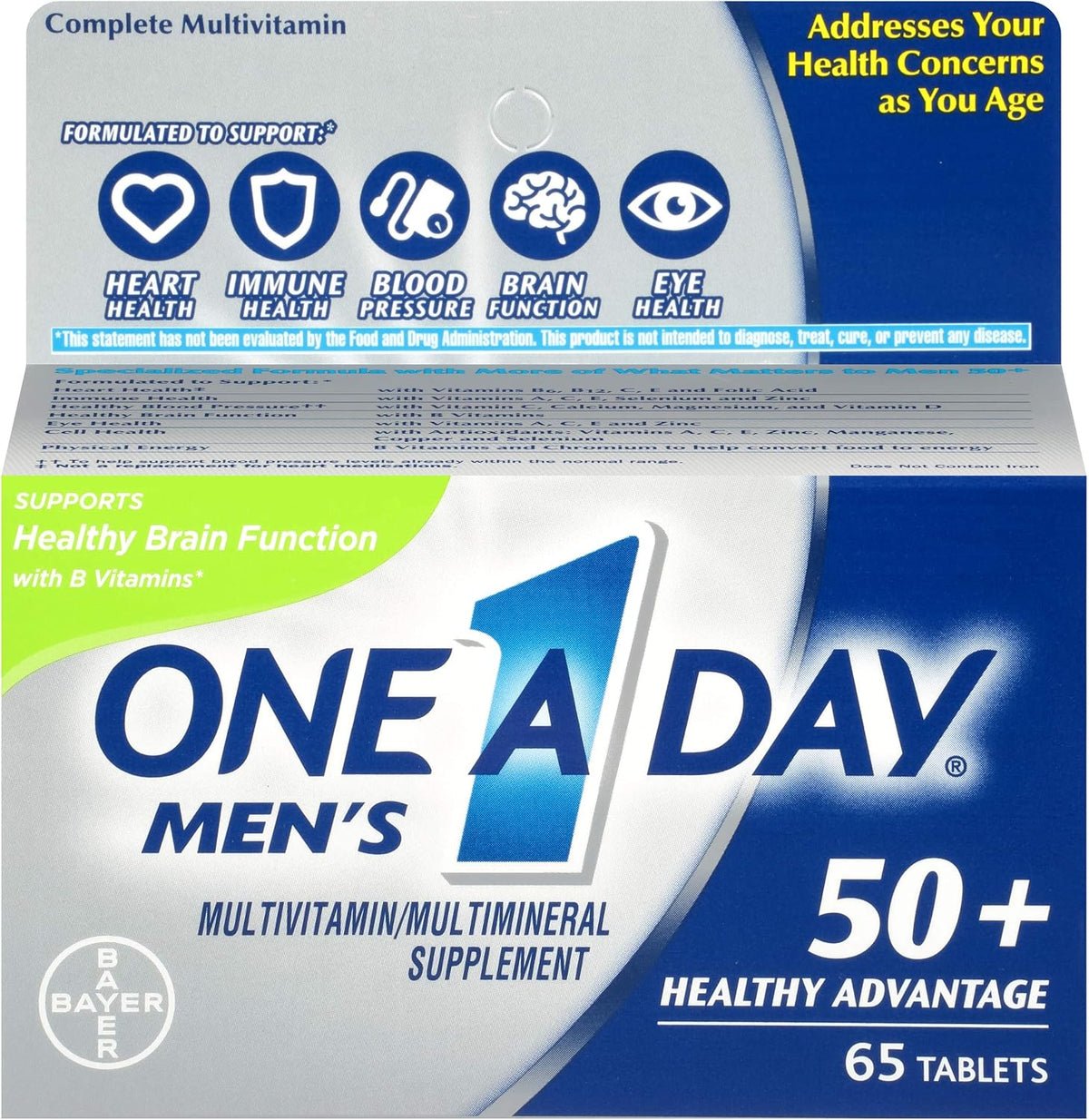 One A Day Men's 50+ Advantage Multivitamin, 65 Tablets - görsel 1
