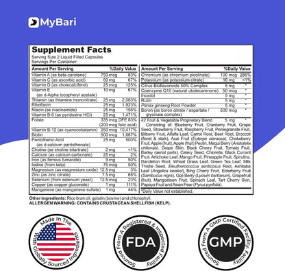 MyBari All-in-One Bariatric Multivitamin with Iron - 60 Liquid Capsules