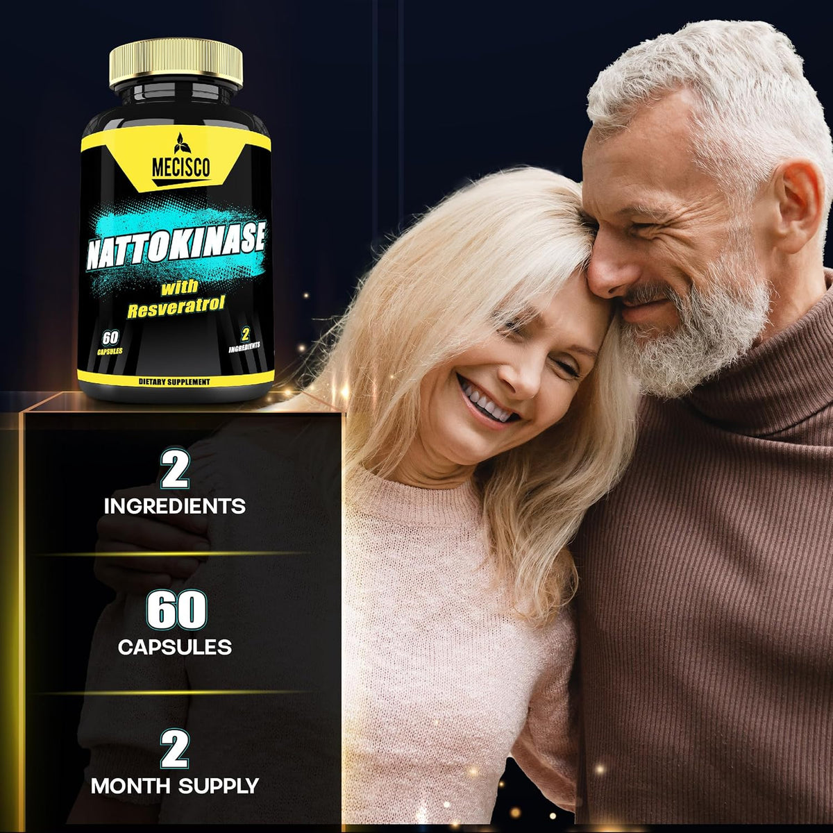 Mecisco Nattokinase Supplement with Trans-Resveratrol - 60 Capsules - görsel 5