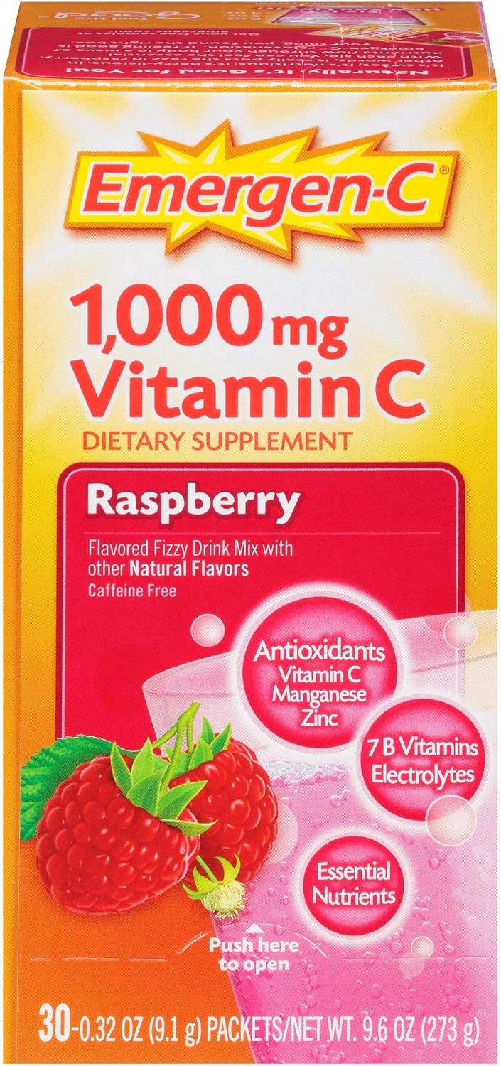 Emergen-C, Raspberry, 30 Sachets 1000mg – Pack of 3 - görsel 2