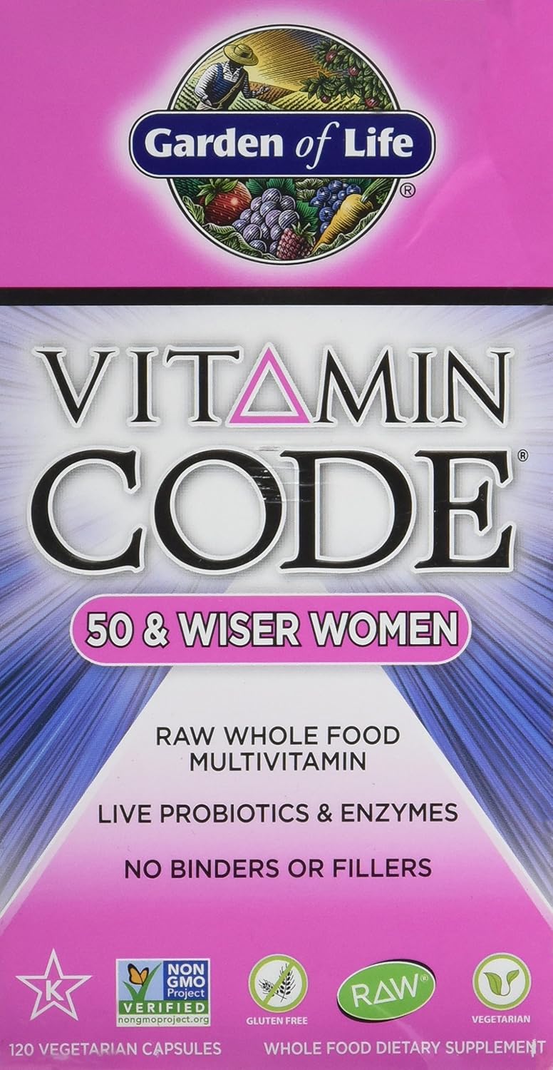 Garden of Life, Vitamin Code 50 Wiser Women's Multi, 120 Vegan Capsules - görsel 1