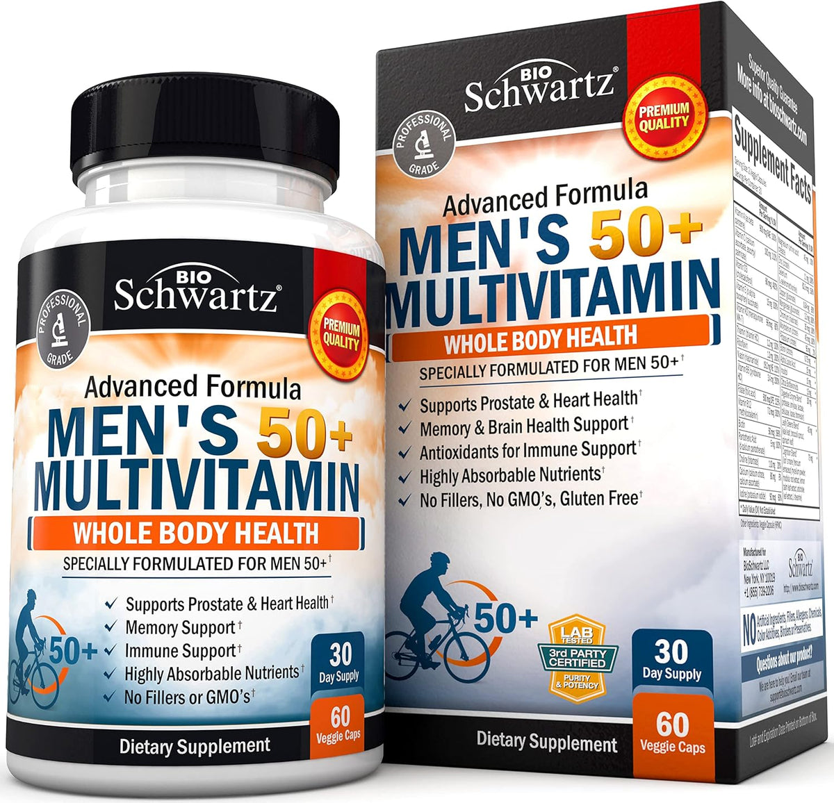 BioSchwartz Once Daily Multivitamin for Men 50 and Over - 60 Tablets - görsel 1