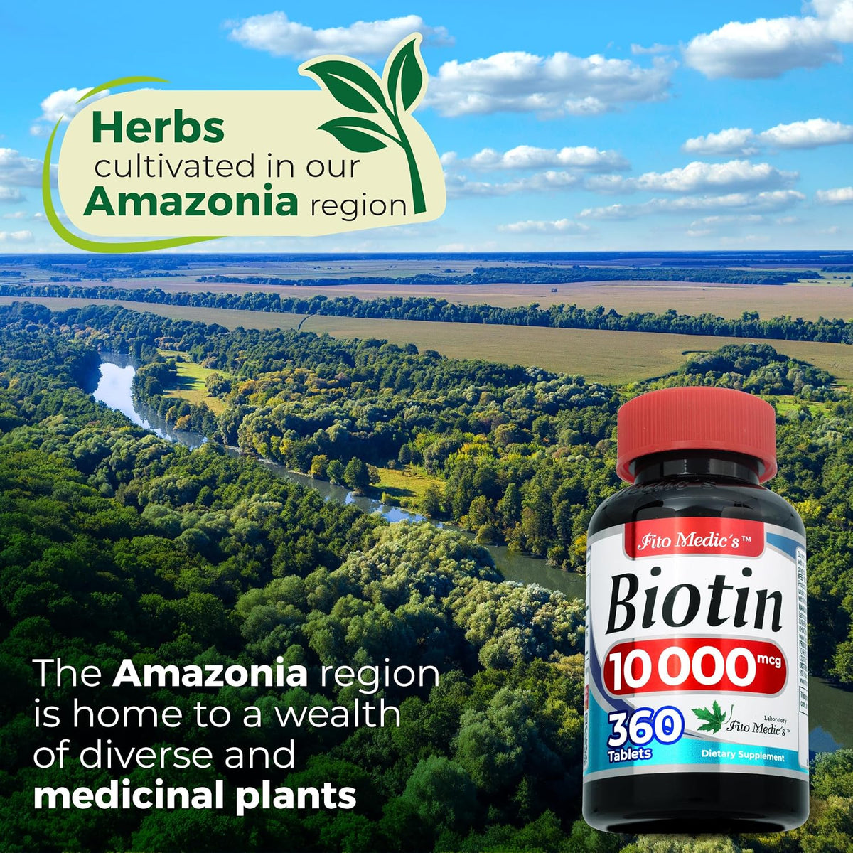 FITO MEDIC'S Lab Biotin 10000mcg - 360 Tablets (High Potency Supplement) - görsel 6