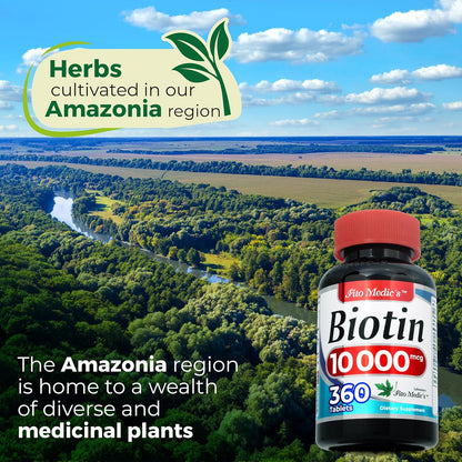 FITO MEDIC'S Lab Biotin 10000mcg - 360 Tablets (High Potency Supplement)