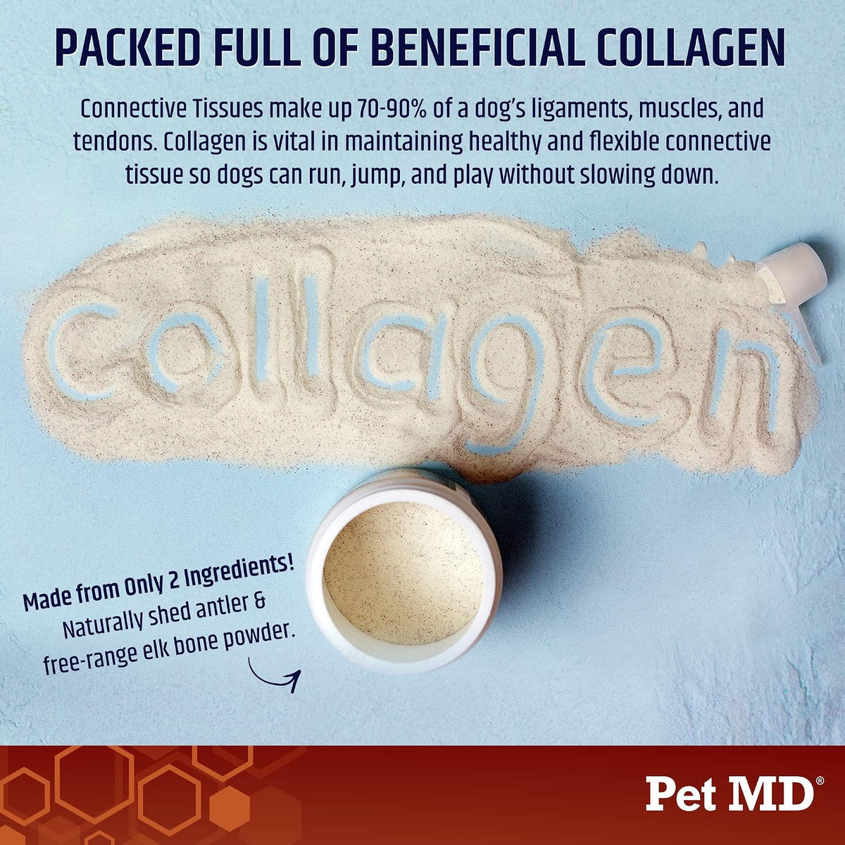 Pet MD Bone Broth for Dogs - Dog Food Topper with Vitamins, Amino Acids, Joint and Digestion Support - Made from Grade A Free Range Elk Bone Powder, 113g (4 oz) - görsel 3