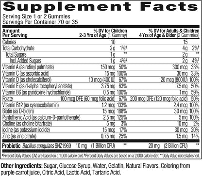 OLLY Kids Multivitamin & Probiotic Gummy - Berry - 70 Gummies