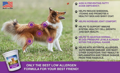 Premium Antarctic Krill Oil Soft Chews for Dogs - Omega-3, Astaxanthin, Vitamin E - 60 Chews