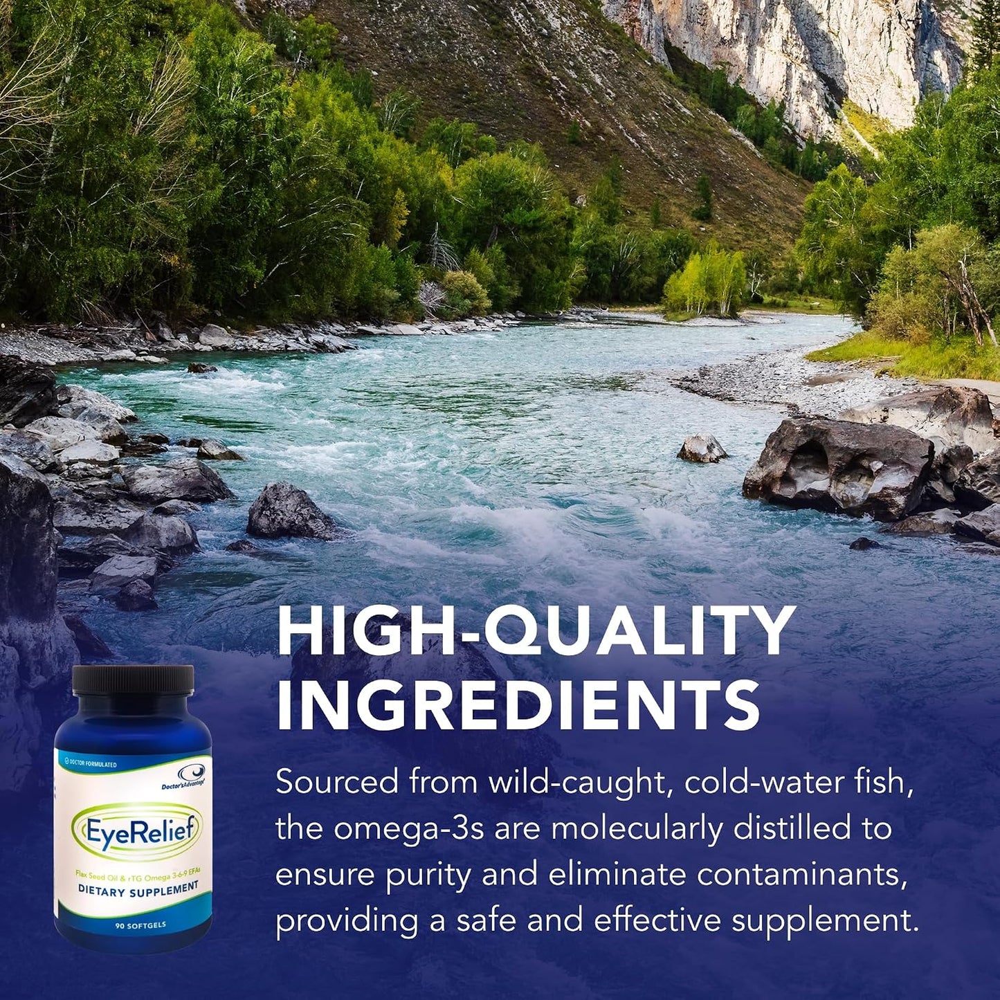 Doctor’s Advantage Eye Relief Supplement - 90 Softgels, 1-Month Supply - Natural Triglyceride Omega-3 Fish Oil for Retinal and Ocular Support - görsel 3