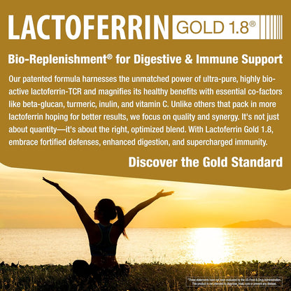 bioQuad Lactoferrin Gold 1.8 - Immune Support, Digestive Health and Iron Absorption (30 Capsules)