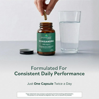 Schisandra - Herbal Food Supplement for Liver Health & Stress Resilience - No Artificial Colours - Non-GM, Vegan & Gluten-Free - 60 Capsules (60 Servings)