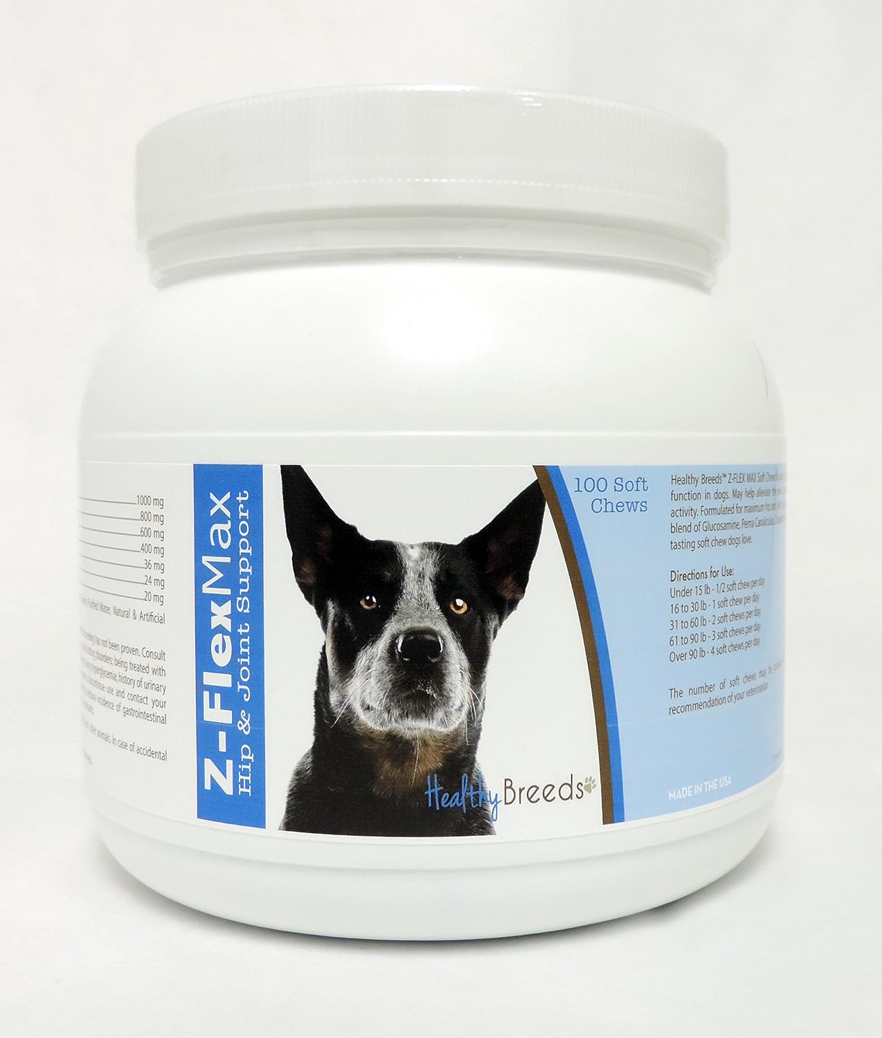 Healthy Breeds Australian Cattle Dog Z-Flex Max Hip & Joint Soft Chews 100 Count - görsel 1