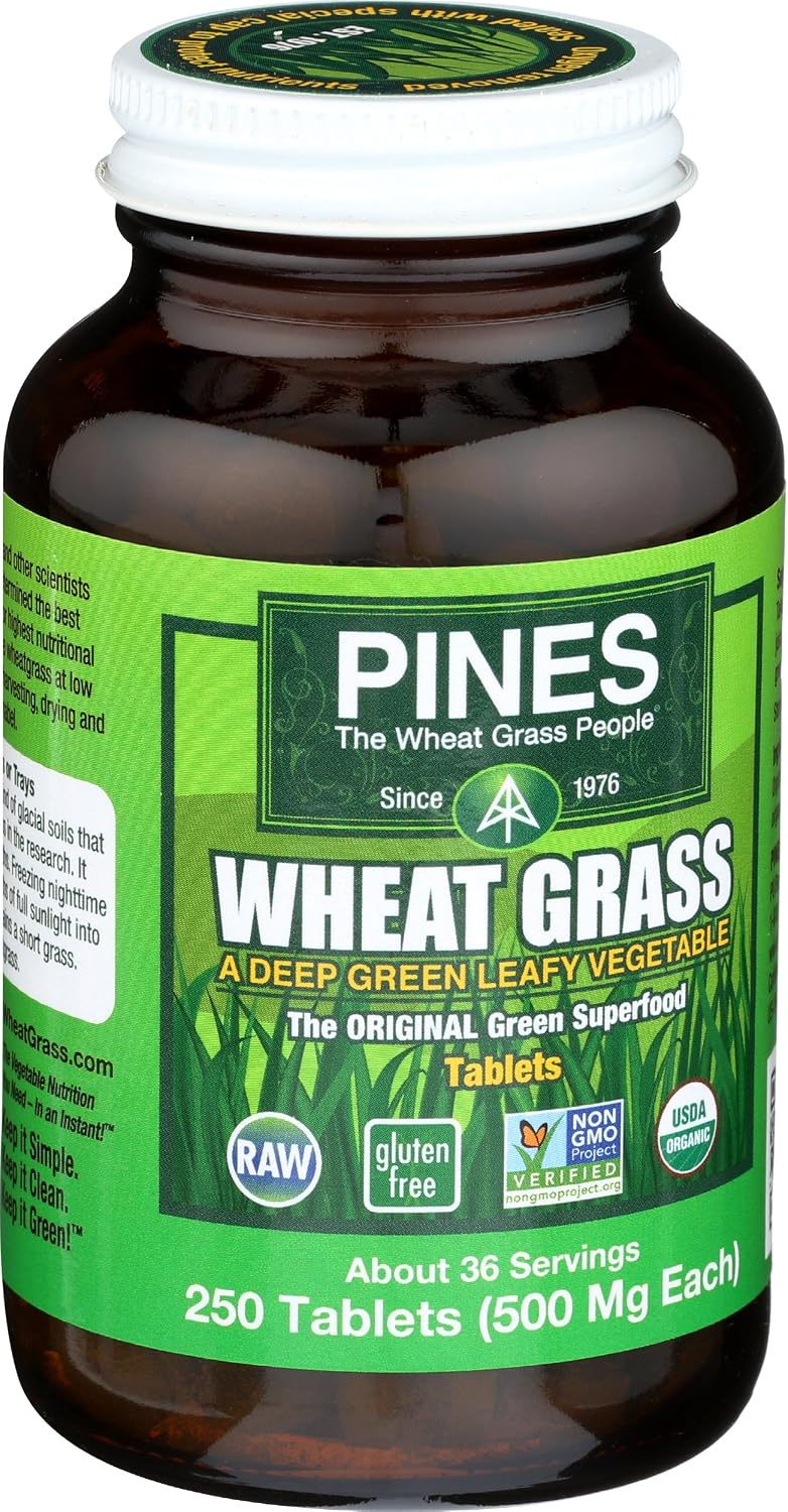 PINES Organic Wheat Grass Tablets - 250 Tablets - görsel 2