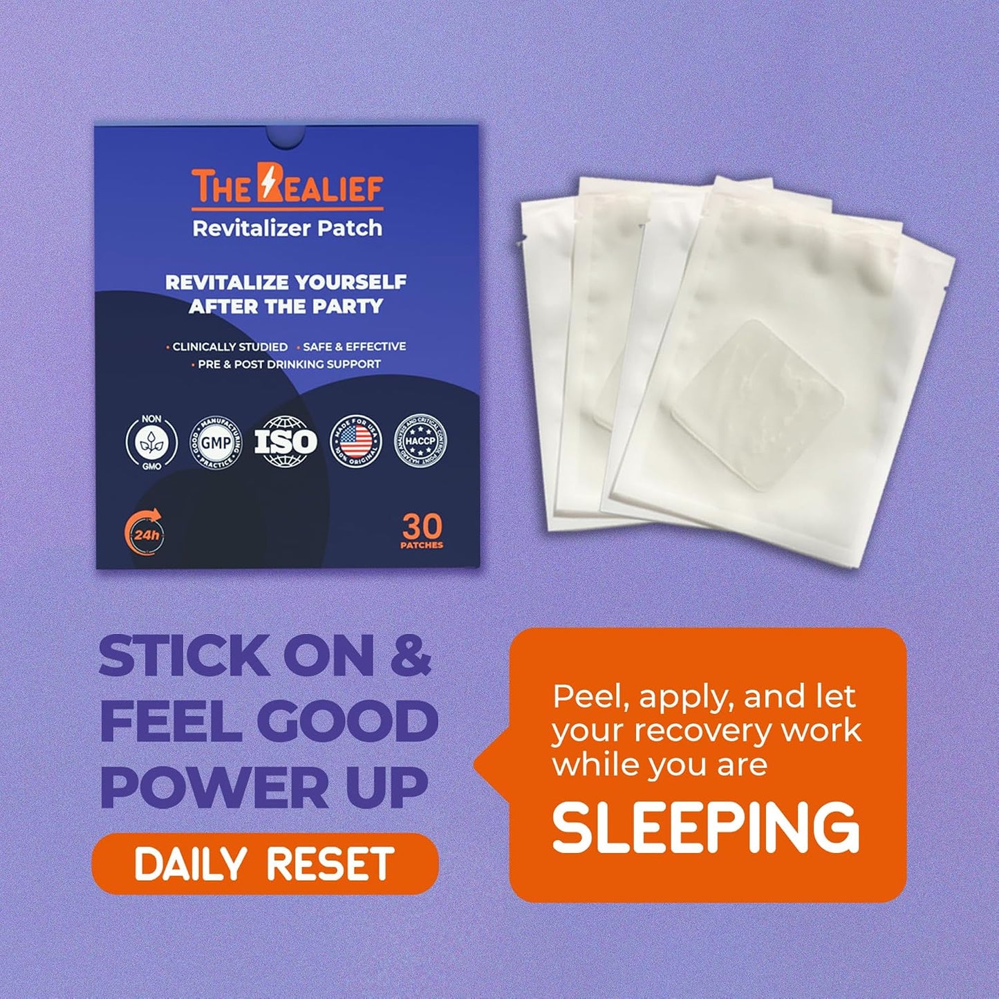 30 Pack Post-Party Recovery Patches with B12, Milk Thistle and Green Tea - görsel 5