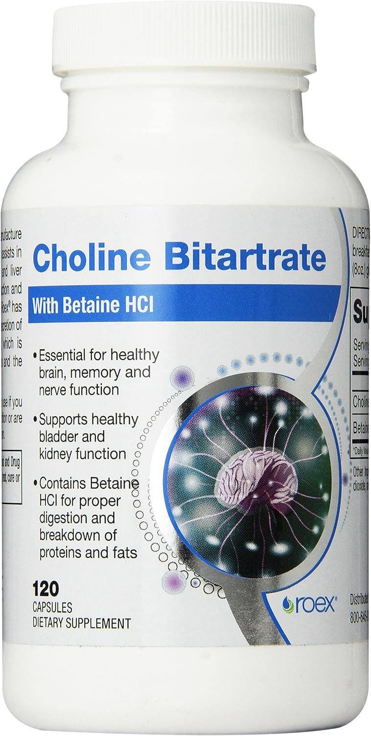 Roex Choline Bitartrate Supplement, 120 Capsules - görsel 1