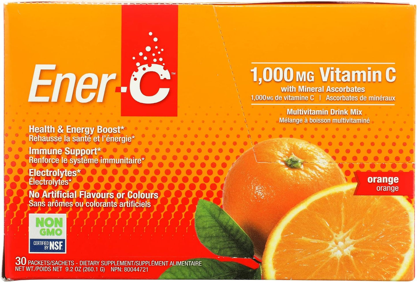 Ener-C Orange Flavour 1000mg Vitamin C Electrolyte Drink Mix - 30 Sachets - görsel 1