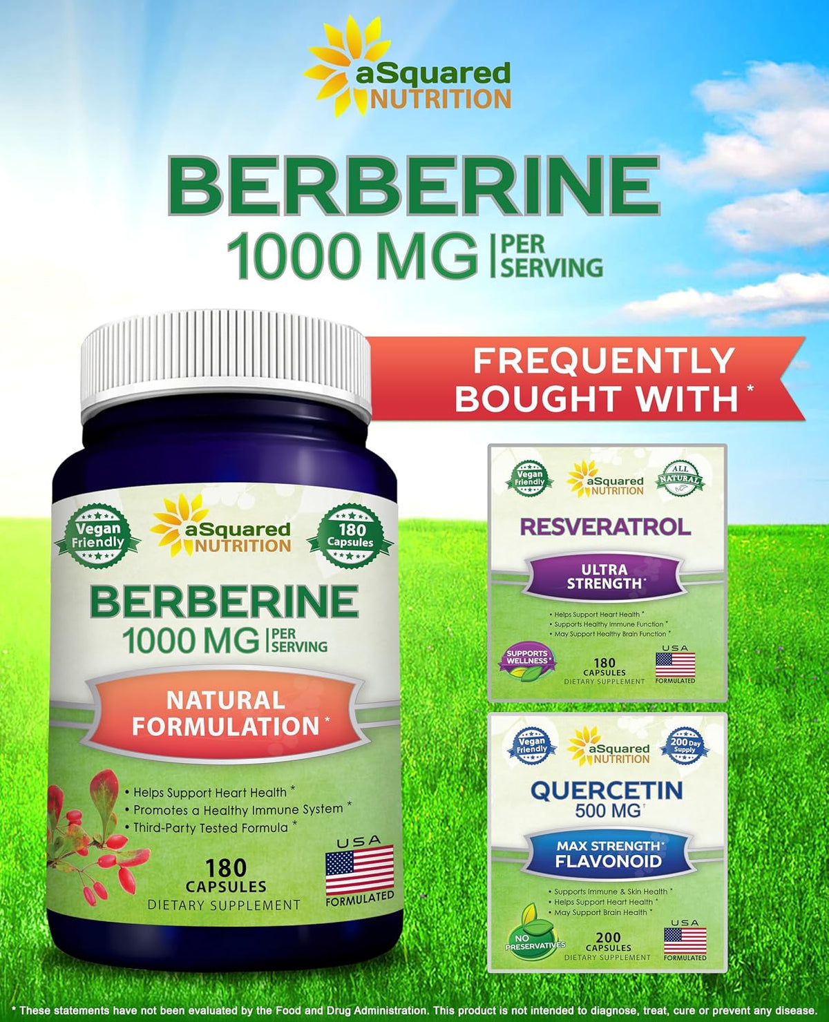 aSquared Nutrition Pure Berberine 1000 mg – 180 Vegetable Capsules - görsel 7