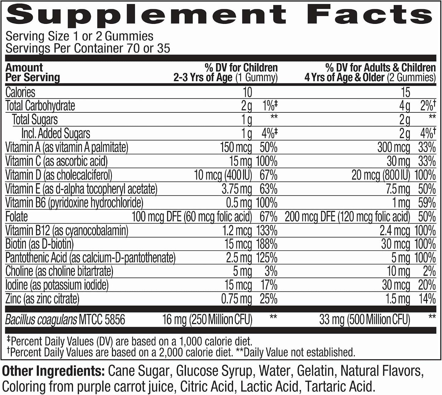 OLLY Kids Multivitamin + Probiotic Gummy, Vitamins A, C, D, E, B, Zinc, Probiotics, Chewable Supplement, Berry Flavour, 70 Count (3 Pack) - görsel 5