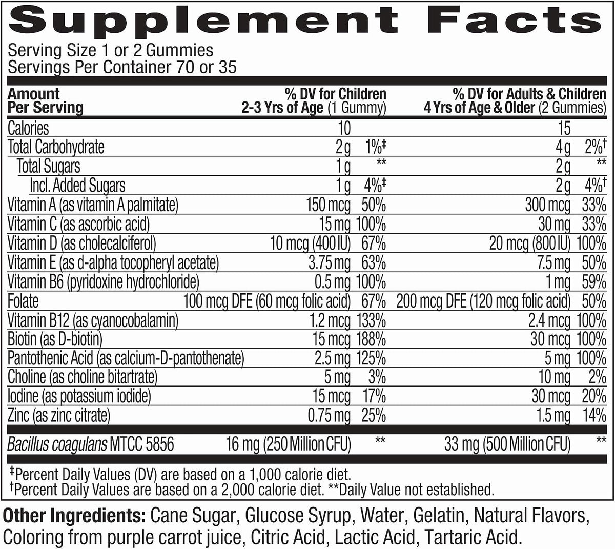 OLLY Kids Multivitamin + Probiotic Gummy, Vitamins A, C, D, E, B, Zinc, Probiotics, Chewable Supplement, Berry Flavour, 70 Count (3 Pack) - görsel 5