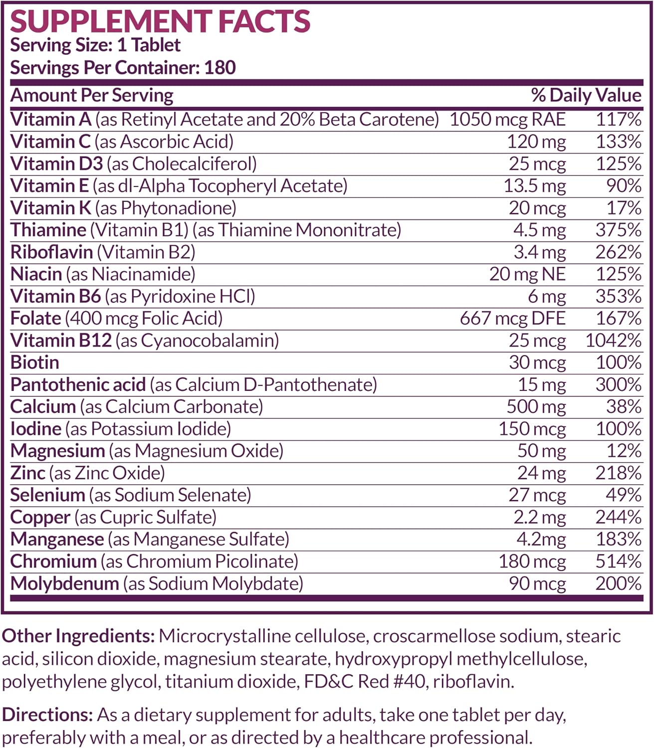 Futurebiotics Women's 50+ Multivitamin Once Daily Multivitamin for Active Women Over 50, Non-GM, 180 Tablets - görsel 6