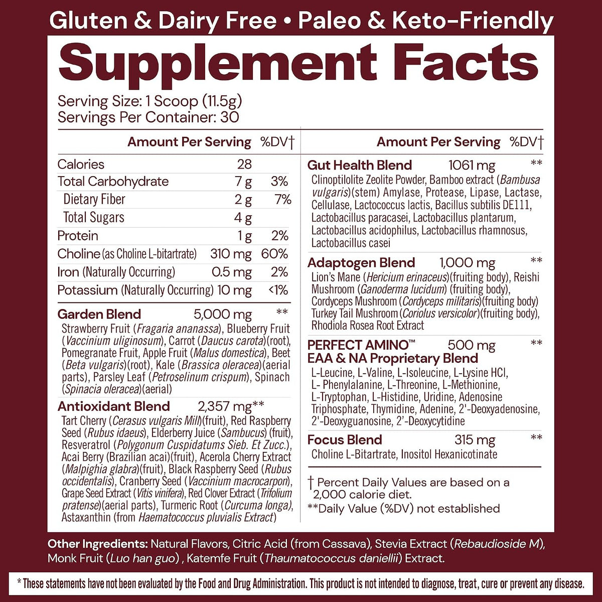 BodyHealth Reds Enhanced with PerfectAmino – Daily Superfood Smoothie Powder, 30 Servings - görsel 2