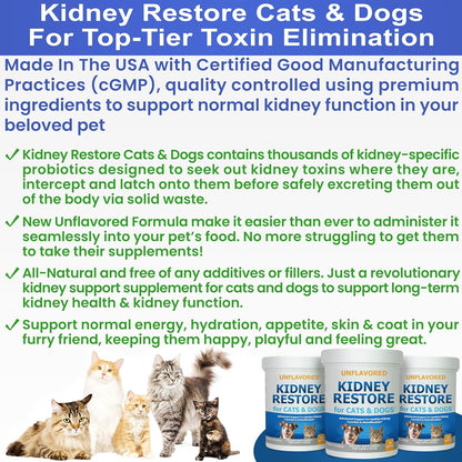 Kidney Restore for Cats & Dogs – Unflavoured Kidney Support Supplement