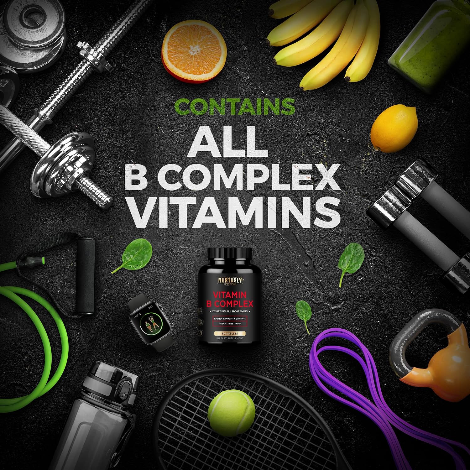 NURTURLY Vitamin B Complex - 90 Tablets - görsel 5
