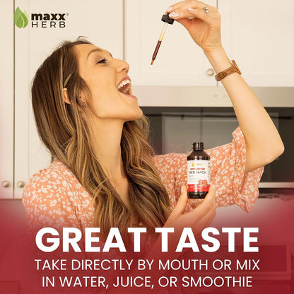 Maxx Herb Red Maca Root Extract – Max Strength Liquid Drops, 118 ml (approx. 60 servings)